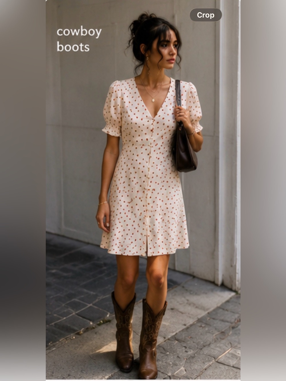 Madewell Strawberry Print Mini Dress Size 10 NWOT Look Cream Puff Sleeves - Picture 6 of 15